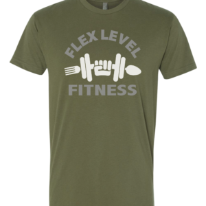 Flex Level Fitness Army Green Crew Neck Tee