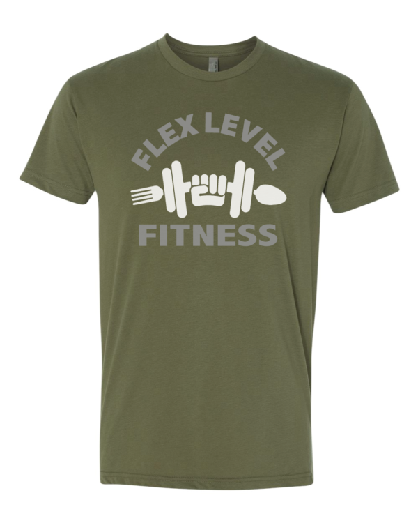 Flex Level Fitness Army Green Crew Neck Tee