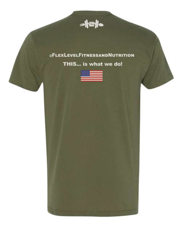 Flex Level Fitness Army Green Crew Neck Tee