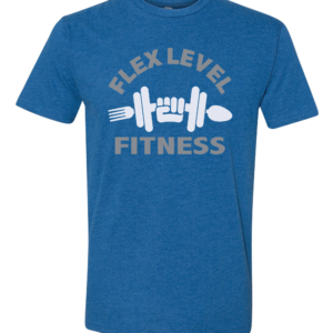 Flex Level Fitness Heather Cool Blue Crew Neck Tee