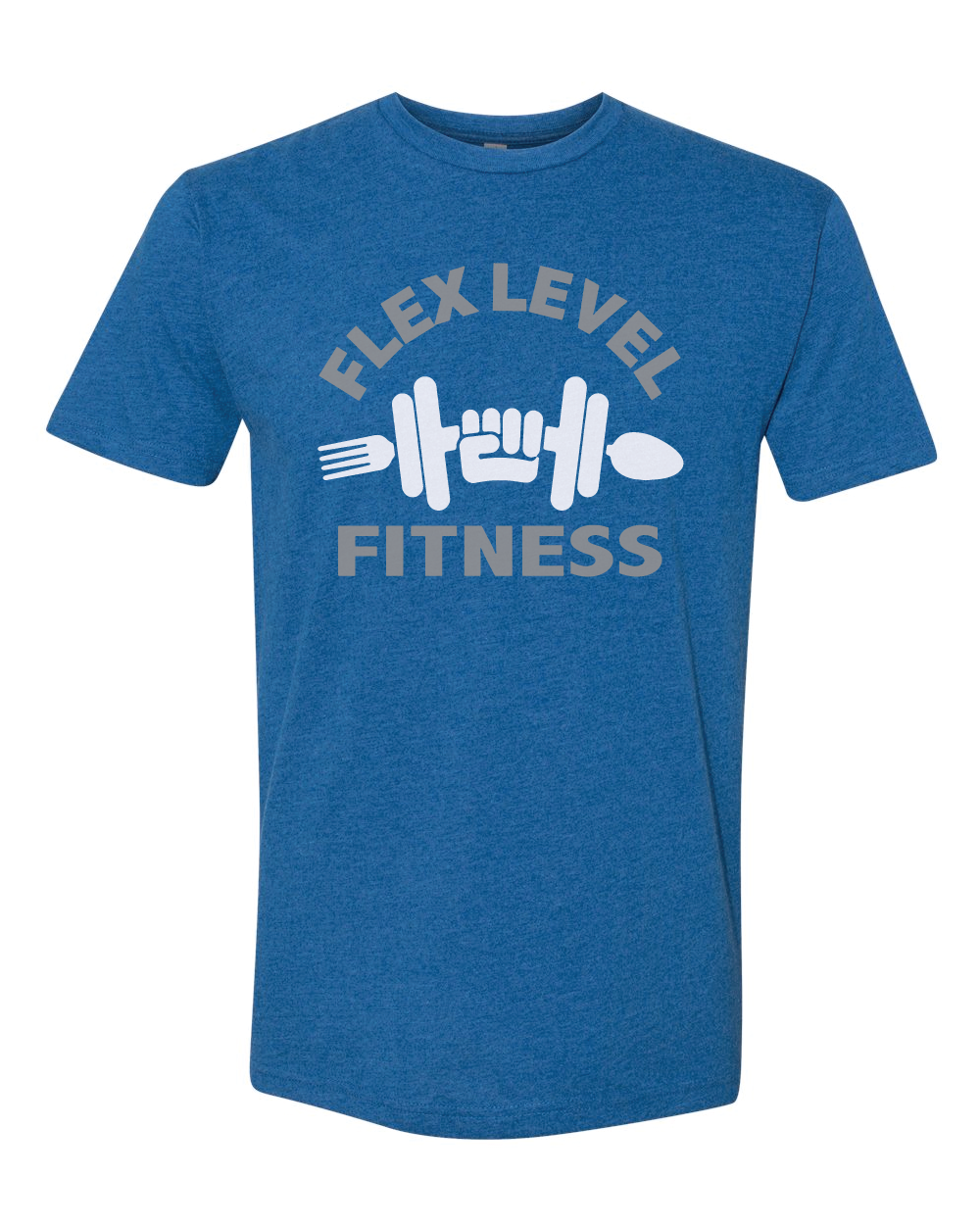 Flex Level Fitness Heather Cool Blue Crew Neck Tee