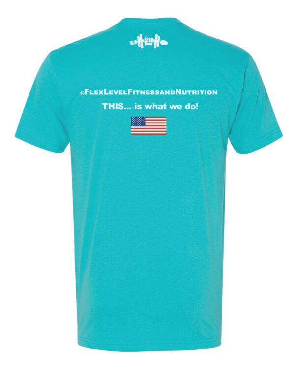 Flex Level Fitness Tahiti Blue Crew Neck Tee