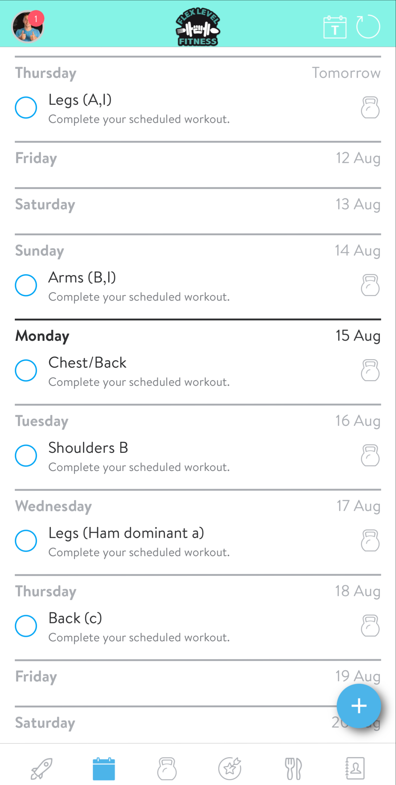 Custom Workout Schedule